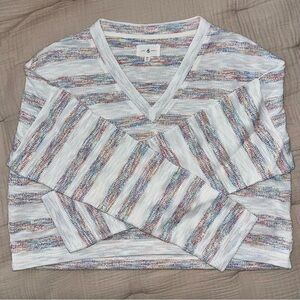 RARE Like-New Lou & Grey for LOFT Rainbow Stripe Cropped Top 🌈